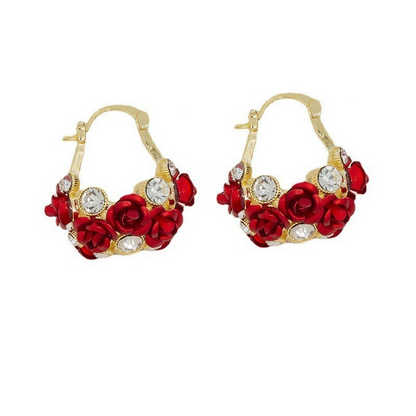 Red Rose Charm Earrings